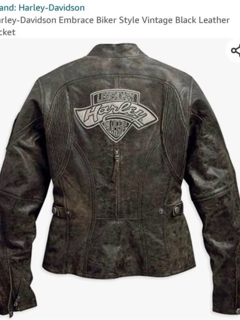 Harley-Davidson Distressed Black Women's Leather Jacket Med